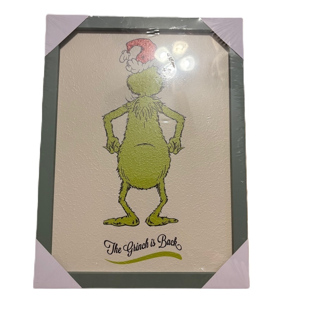 Dr. Seuss Green Grinch Gel Coat Sign NEW Grinch is Back Christmas Decor